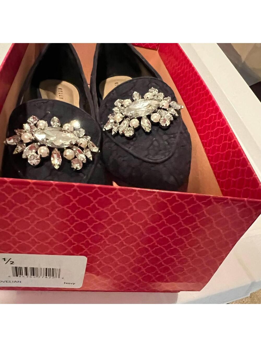 Kelly & Katie Lovelian Navy Crystal Embellished Loafers Sz 6.5 - Picture 3 of 3